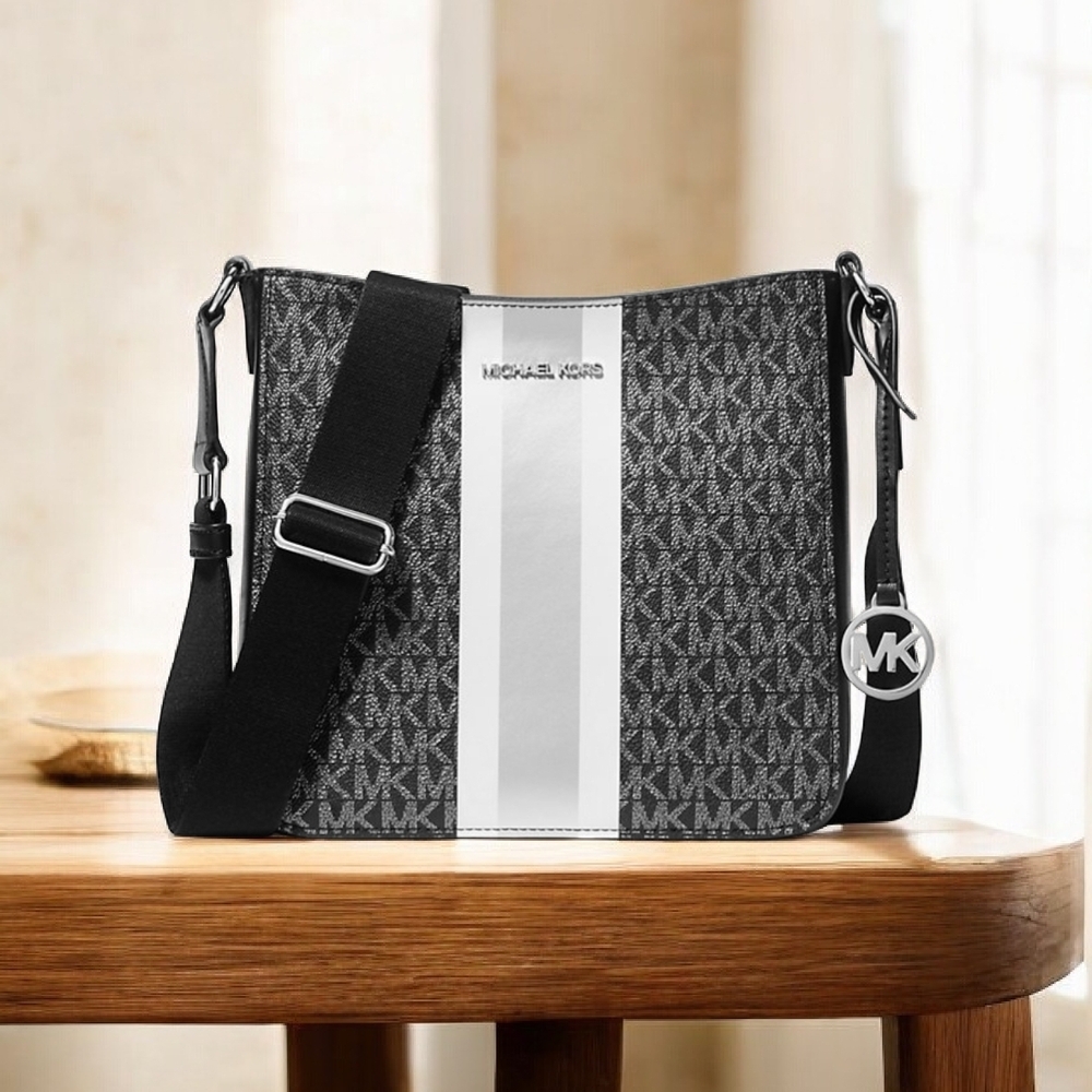 Michael Kors Black and White Crossbody Bag